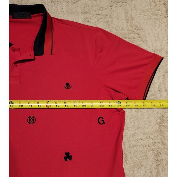 G/FORE | Shirts | Gfore Mens Red Embroidered Deck Golf Polo Shirt Skull ...